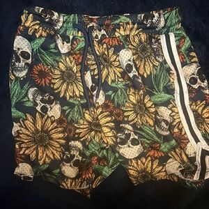 No Boundaries Blue and Black Patterned Shorts
